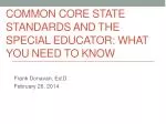 Common Core State standards and the special educator : WHAT YOU NEED TO KNOW
