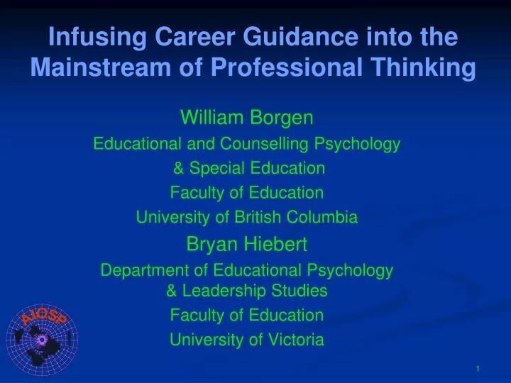 infusing career guidance into the mainstream of professional thinking