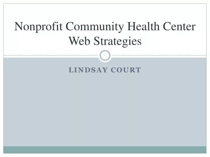 nonprofit community health center web strategies