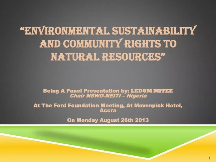 environmental sustainability and community rights to natural resources