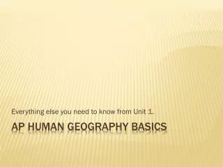 AP Human Geography Basics