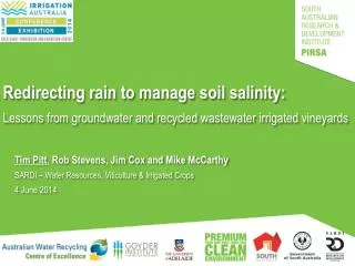 Redirecting rain to manage soil salinity: Lessons from groundwater and recycled wastewater irrigated vineyards