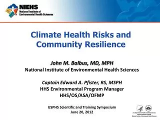 Climate Health Risks and Community Resilience