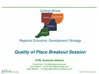 Central Illinois Regional Economic Development Strategy Quality of Place Breakout Session