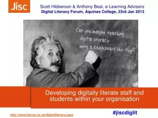Developing digitally literate staff and students within your organisation