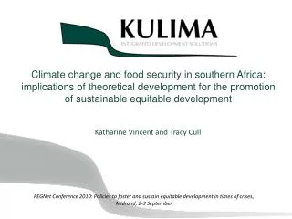 Climate change and food security in southern Africa: implications of theoretical development for the promotion of sustai