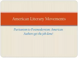 American Literary Movements