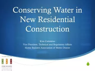 Conserving Water in New Residential Construction