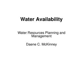 Water Availability