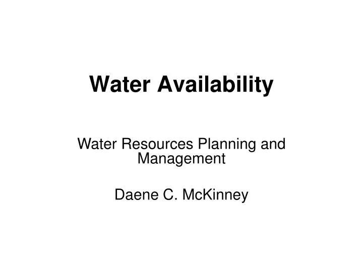 water availability
