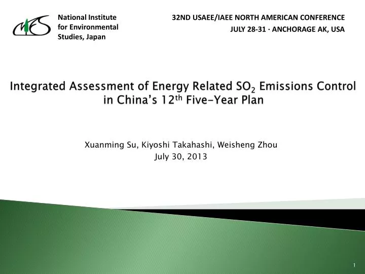 integrated assessment of energy related so 2 emissions control in china s 12 th five year plan