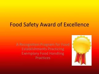 Food Safety Award of Excellence