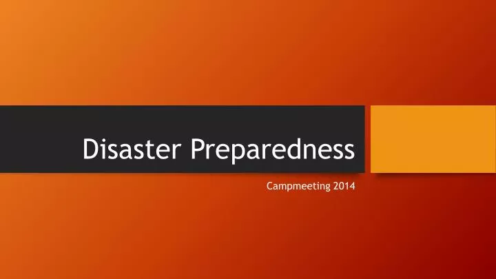 disaster preparedness