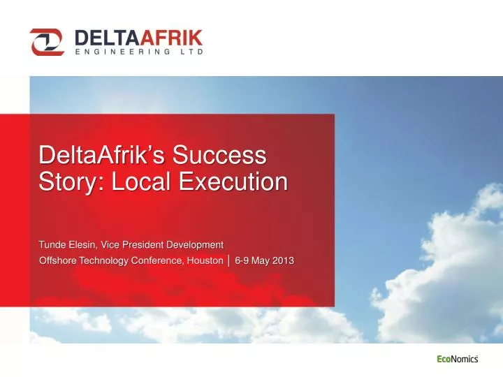 deltaafrik s success story local execution