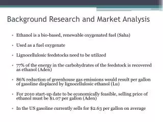 Background Research and Market Analysis