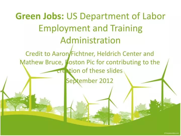 green jobs us department of labor employment and training administration