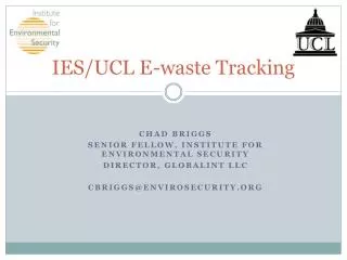 IES/UCL E-waste Tracking