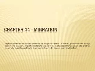 Chapter 11 - Migration