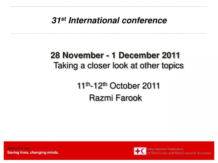 31 st international conference