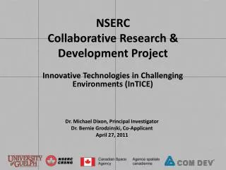 NSERC Collaborative Research &amp; Development Project