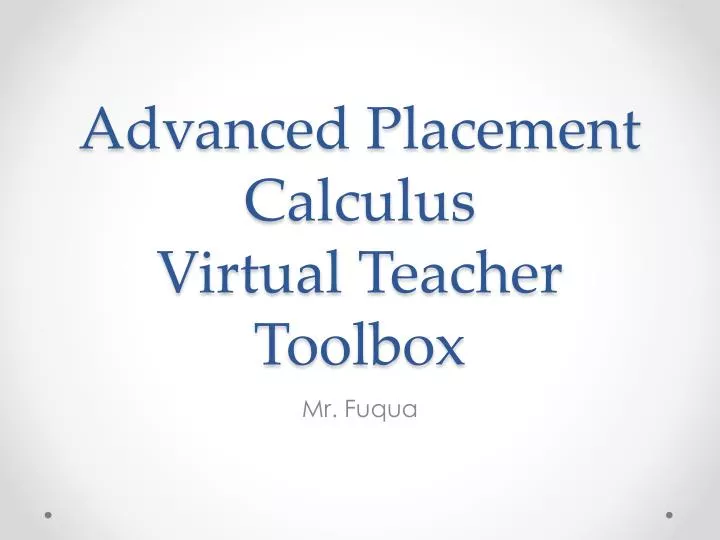 advanced placement calculus virtual teacher toolbox