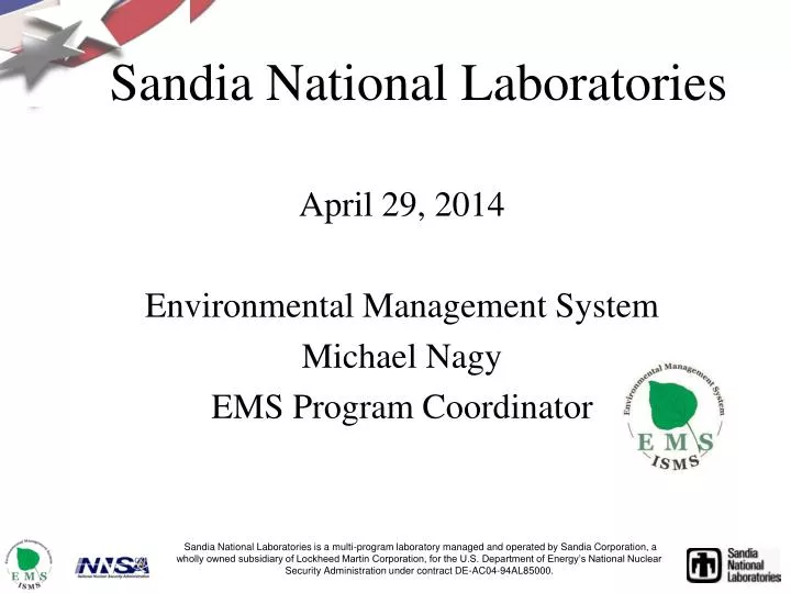april 29 2014 environmental management system michael nagy ems program coordinator