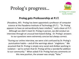 Prolog's progress...