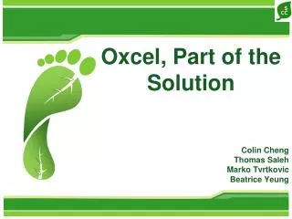 Oxcel, Part of the Solution