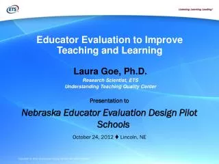 Educator Evaluation to Improve Teaching and Learning