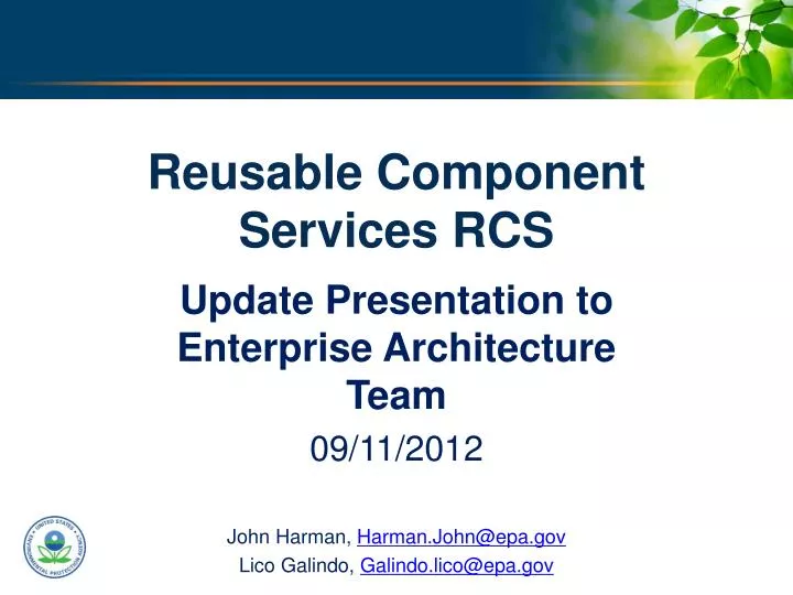 reusable component services rcs
