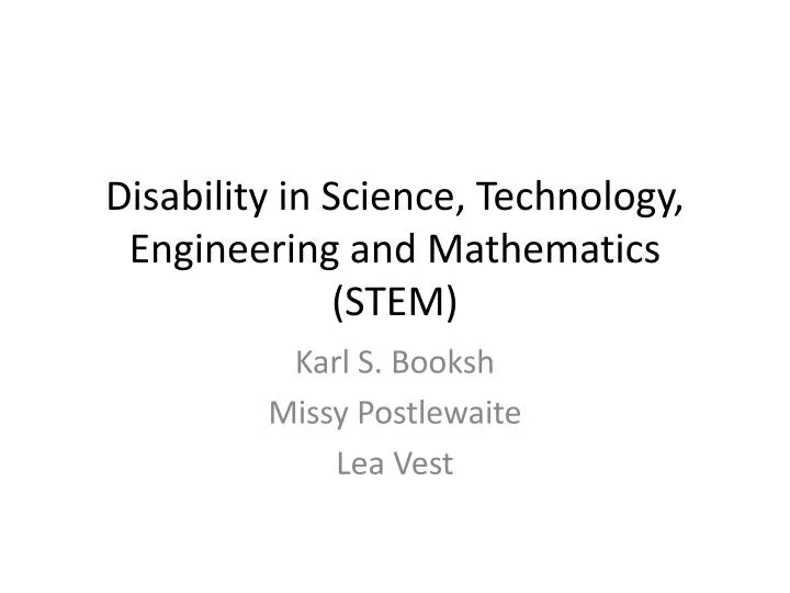disability in science technology engineering and mathematics stem