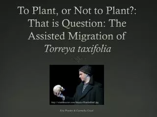 To Plant, or Not to Plant?: That is Question: The Assisted Migration of Torreya taxifolia