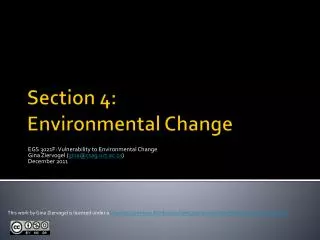 Section 4: Environmental Change