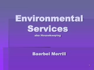 Environmental Services aka Housekeeping Baerbel Merrill