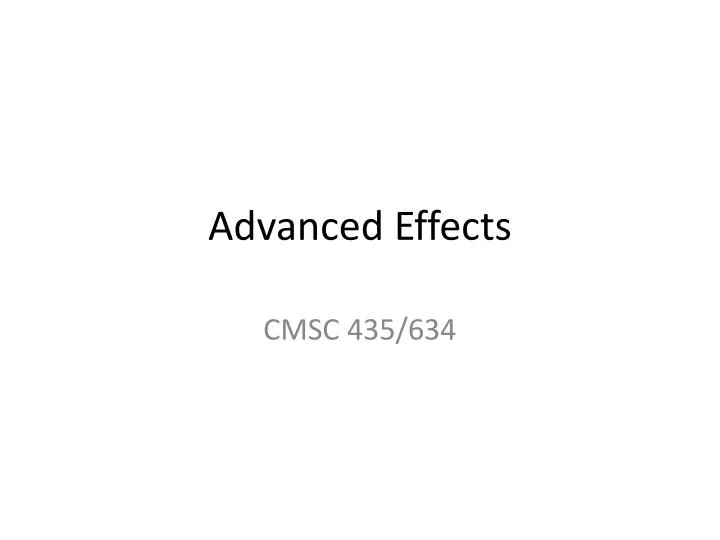 advanced effects