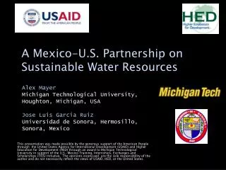 A Mexico-U.S. Partnership on Sustainable Water Resources