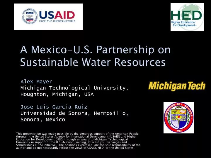 a mexico u s partnership on sustainable water resources