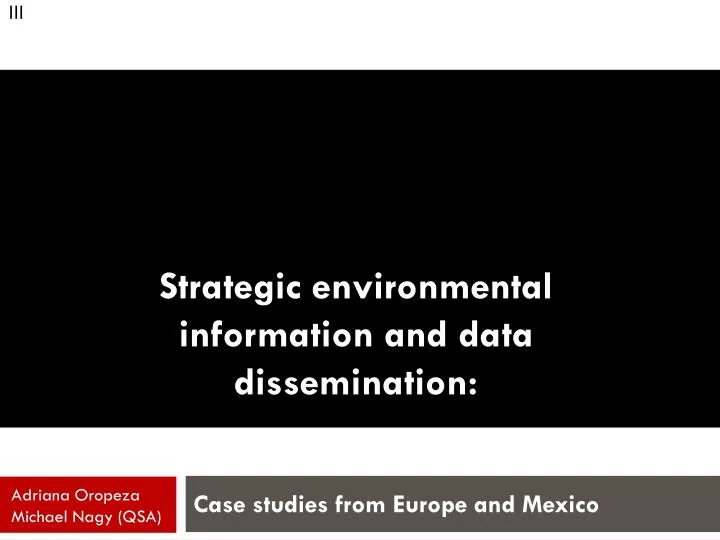 strategic environmental information and data dissemination
