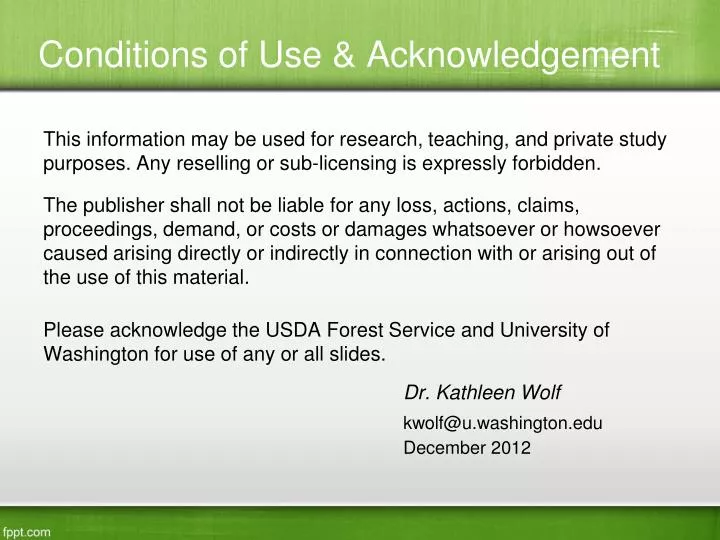 conditions of use acknowledgement