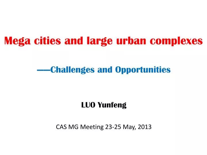 mega cities and large urban complexes