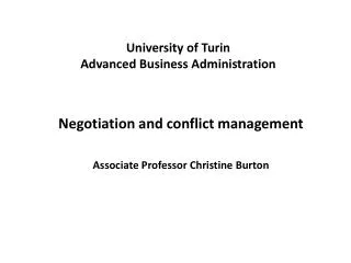 University of Turin Advanced Business Administration