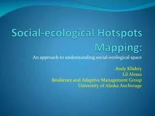 Social-ecological Hotspots Mapping: