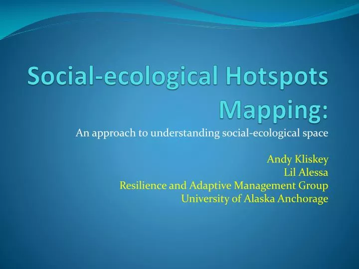 social ecological hotspots mapping