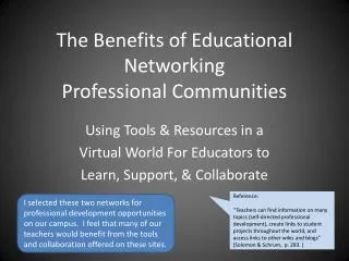 The Benefits of Educational Networking Professional Communities