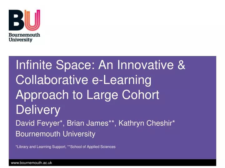 infinite space an innovative collaborative e learning approach to large cohort delivery
