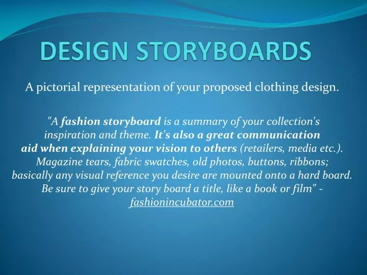 design storyboards