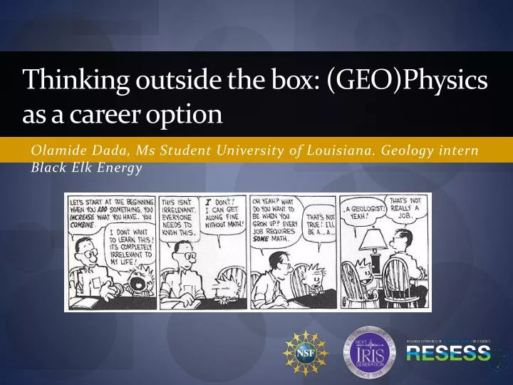 thinking outside the box geo p hysics as a career option