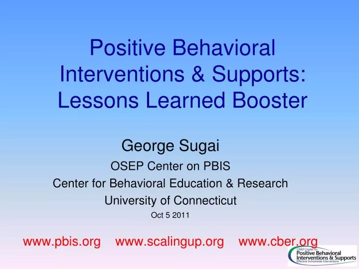 positive behavioral interventions supports lessons learned booster