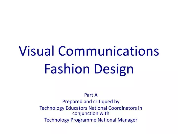 visual communications f ashion design