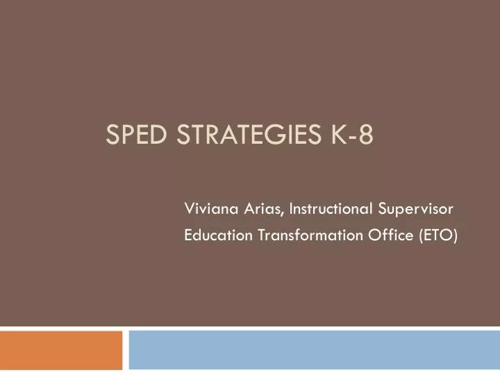 sped strategies k 8